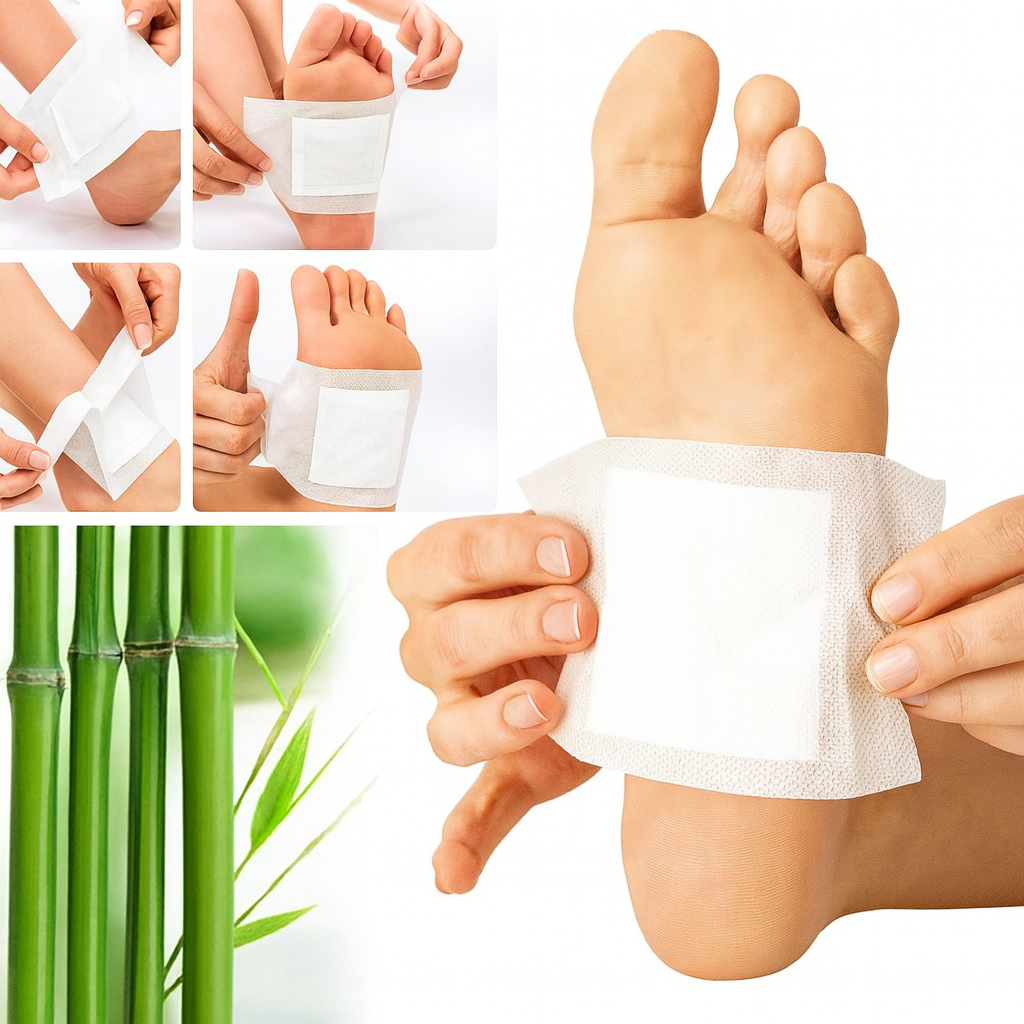 100% Herbal Detox Foot Patches for Stress Relief & Relaxation | Overnight Foot Care Pads (1 Box = 10 Patches) | Pack Of 2