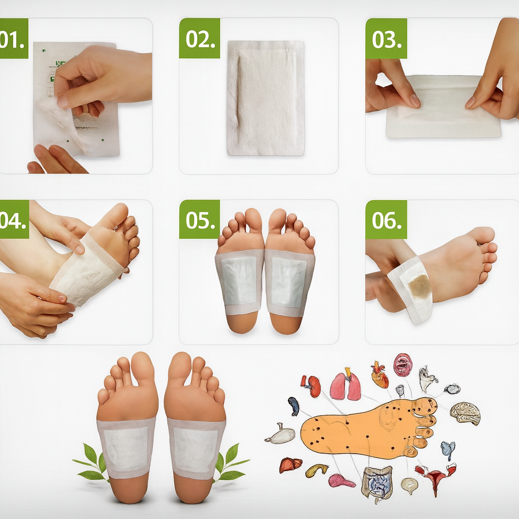 100% Herbal Detox Foot Patches for Stress Relief & Relaxation | Overnight Foot Care Pads (1 Box = 10 Patches) | Pack Of 2