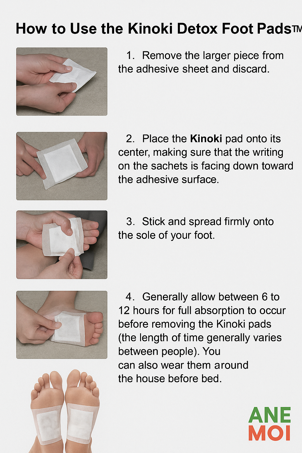 100% Herbal Detox Foot Patches for Stress Relief & Relaxation | Overnight Foot Care Pads (1 Box = 10 Patches) | Pack Of 2