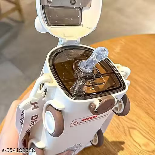 Bus Shape Water Bottle With Strap, Cute Look, Durable, Interesting Toy Bus, Water Bottle 500ml for Kids, Adults for School, Home Office (Pack of 1) - Multicolour Vadyah