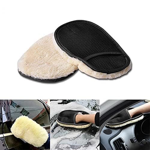 Car Cleaning Wash Glove | Soft Wool Glove/Paw Plush Cleaning Gloves | Dust Cleaning Supplies | Microfiber Hand Glove Scrubber & Duster Accessories (Pack of 1,Multicolor) Vadyah