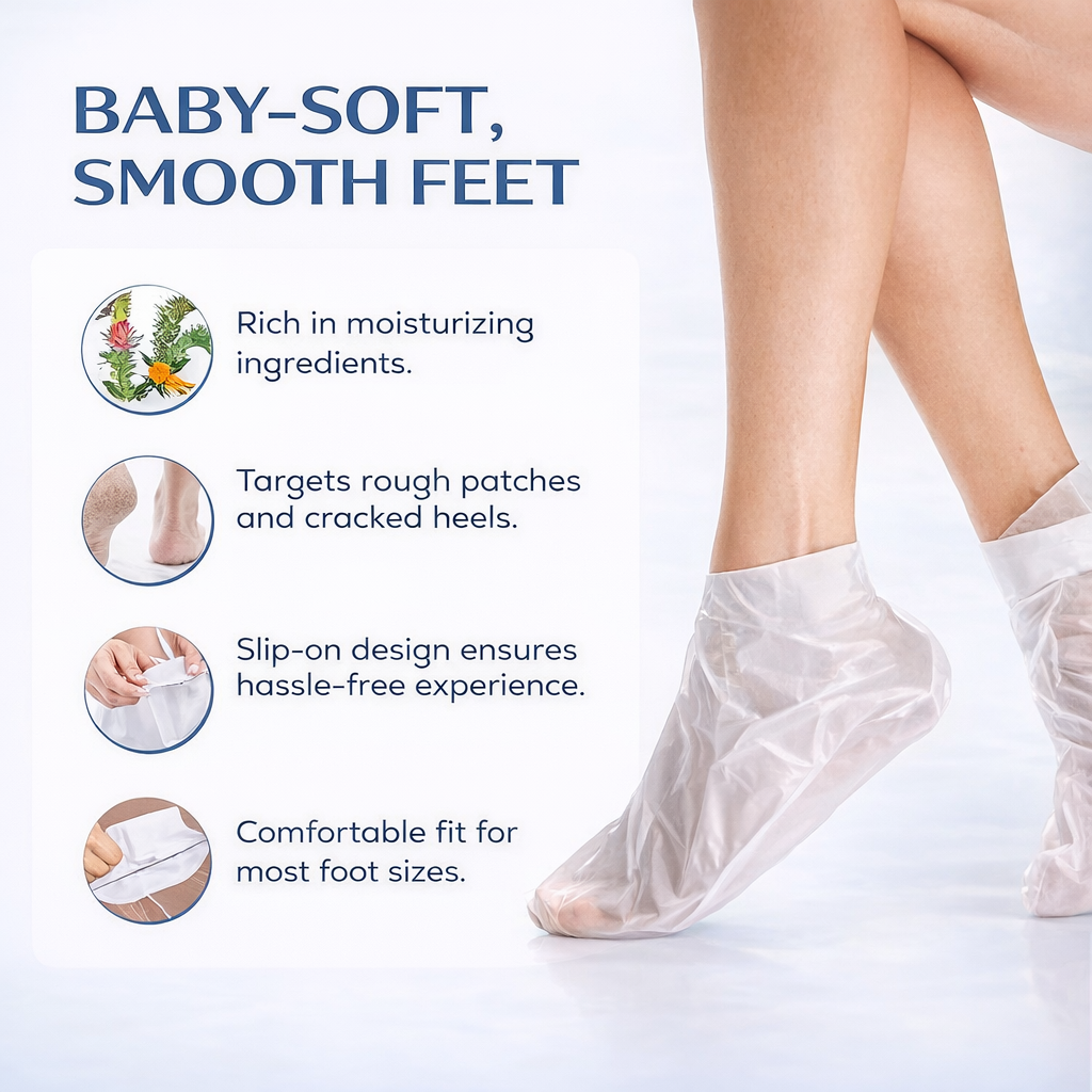 SADOER Goat Milk Exfoliating Foot Mask – Deep Moisturizing & Dead Skin Removal (1 Pair)