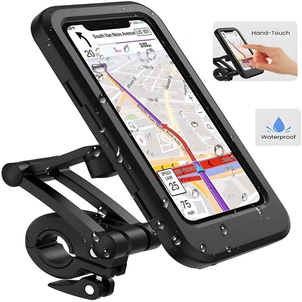 Universal 360 Rotation Bike Waterproof Cell Phone Holder. 4aeam1-6b