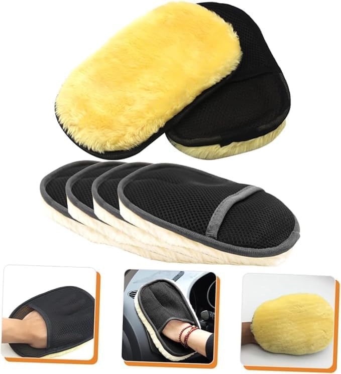 Car Cleaning Wash Glove | Soft Wool Glove/Paw Plush Cleaning Gloves | Dust Cleaning Supplies | Microfiber Hand Glove Scrubber & Duster Accessories (Pack of 1,Multicolor) Vadyah