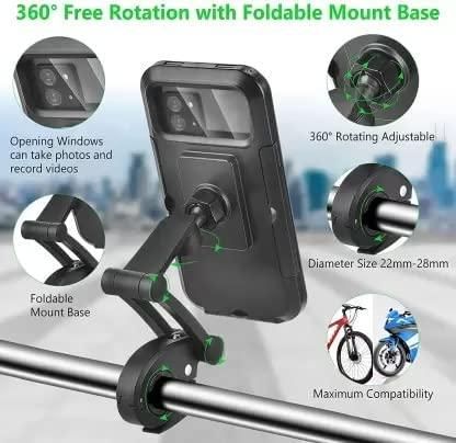 Universal 360 Rotation Bike Waterproof Cell Phone Holder. 4aeam1-6b