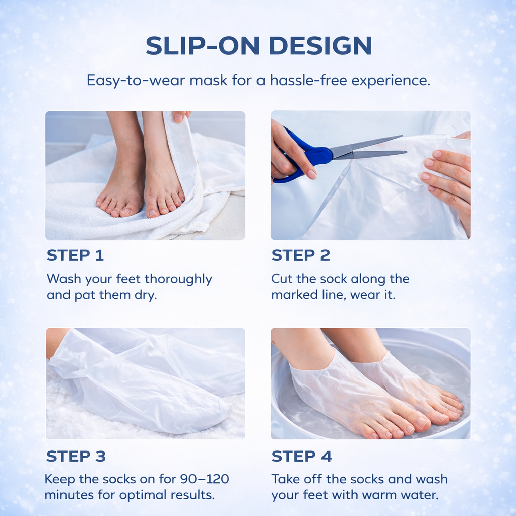 SADOER Goat Milk Exfoliating Foot Mask – Deep Moisturizing & Dead Skin Removal (1 Pair)