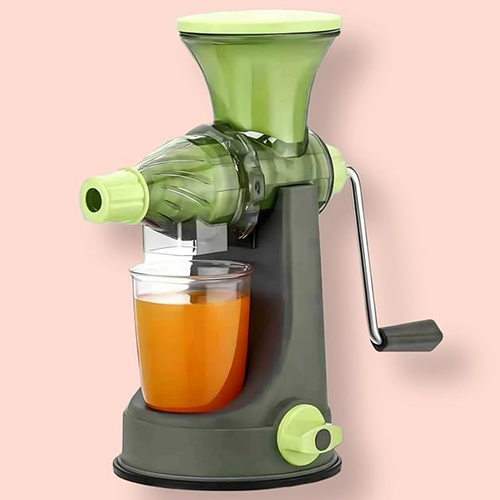 Mint Green Manual Cold Press Juicer with Suction Base – Hand Crank Fruit & Vegetable Juice Extractor