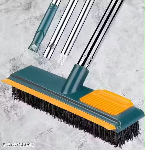 2-in-1 Multipurpose Silicone Broom with Adjustable Handle – Floor Cleaning Brush with Wiper Vadyah