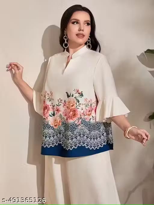 Premium Floral Ruffle-Sleeve Top – Elegant, Lightweight & Perfect for Any Occasion - Vadyah