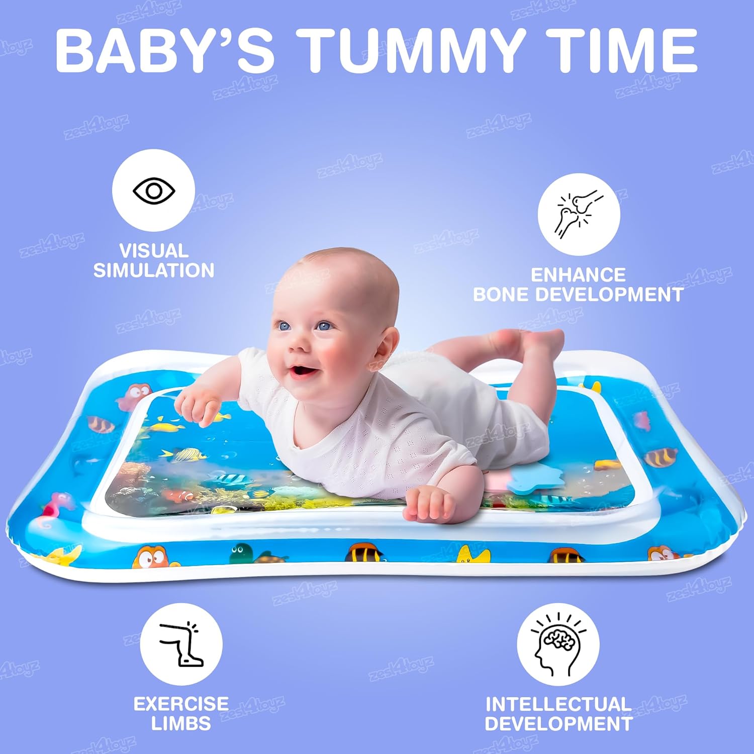 Tummy Time Water Play Mat for Babies Vadyah