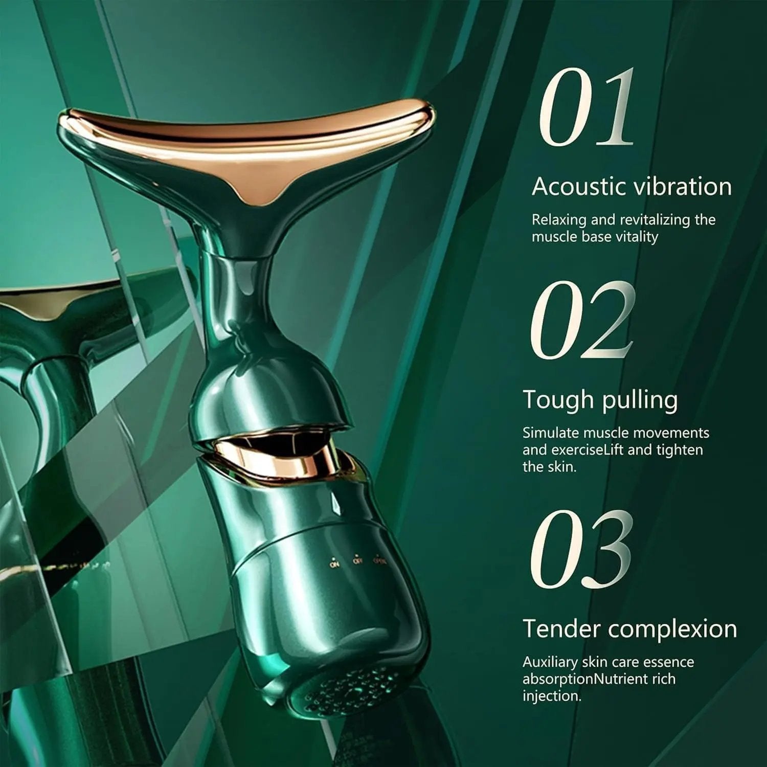 4D Luxury Electric Facial Massage Tool – 3-in-1 Skin Firming & Lifting Device Vadyah