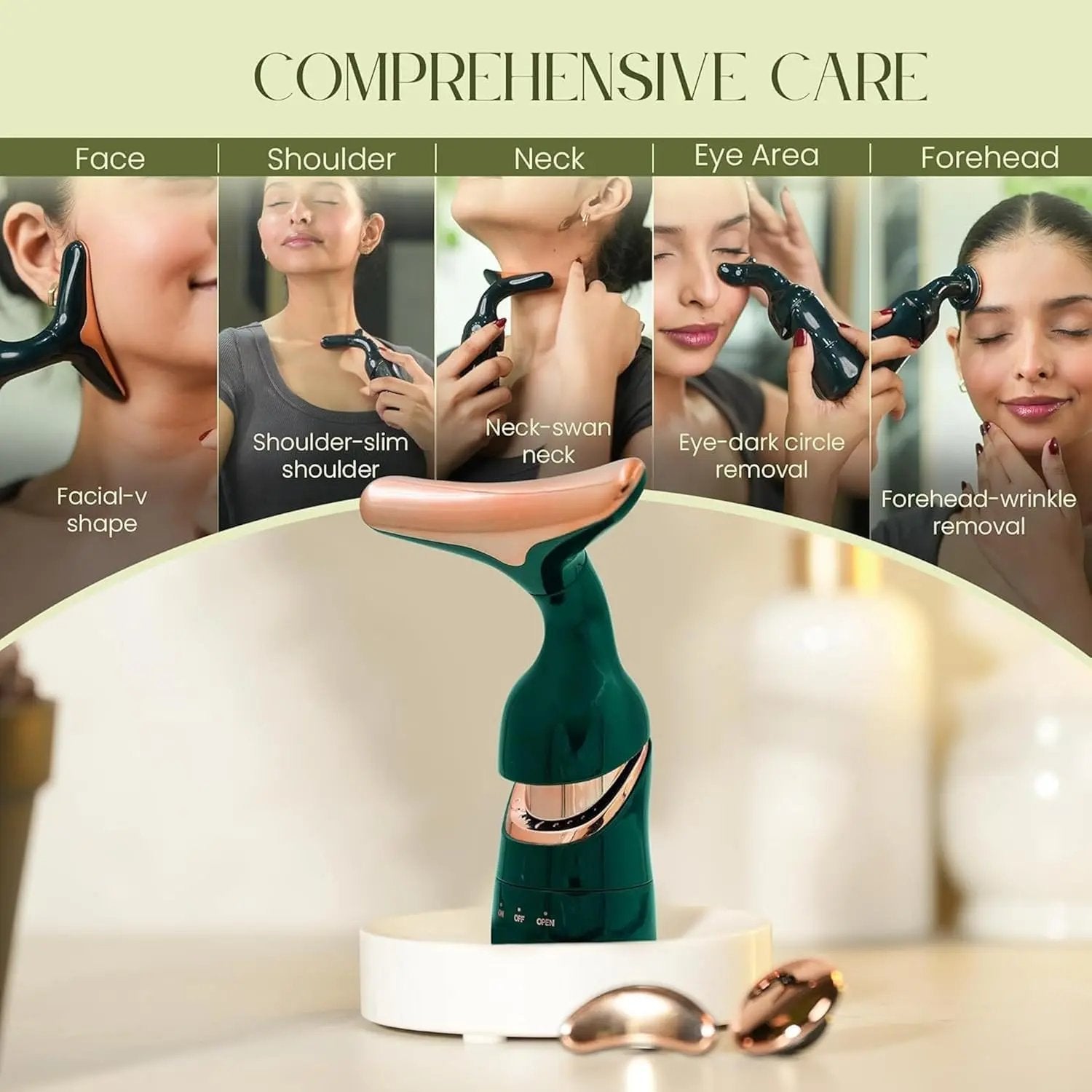 4D Luxury Electric Facial Massage Tool – 3-in-1 Skin Firming & Lifting Device Vadyah