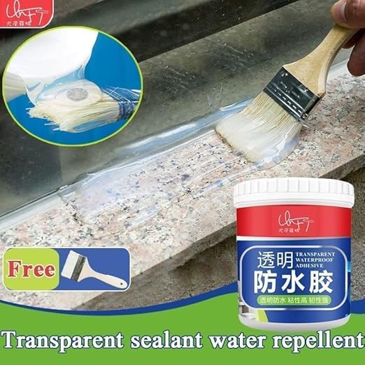 Waterproof Adhesive Glue, 300gm, with Brush, Transparent, for Roof Leakage, Crack Seal, Water Leakage Solution, Waterproofing for Pipe, Wall, Tiles (PACK OF 1) Vadyah
