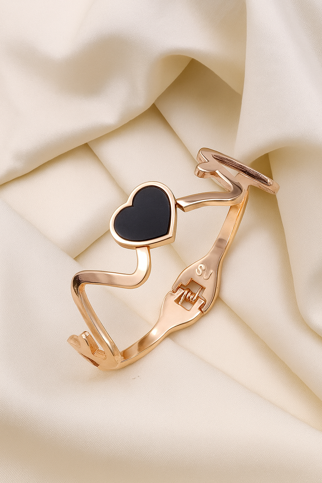 Rose Gold Color Heart Kada Bracelet for Women