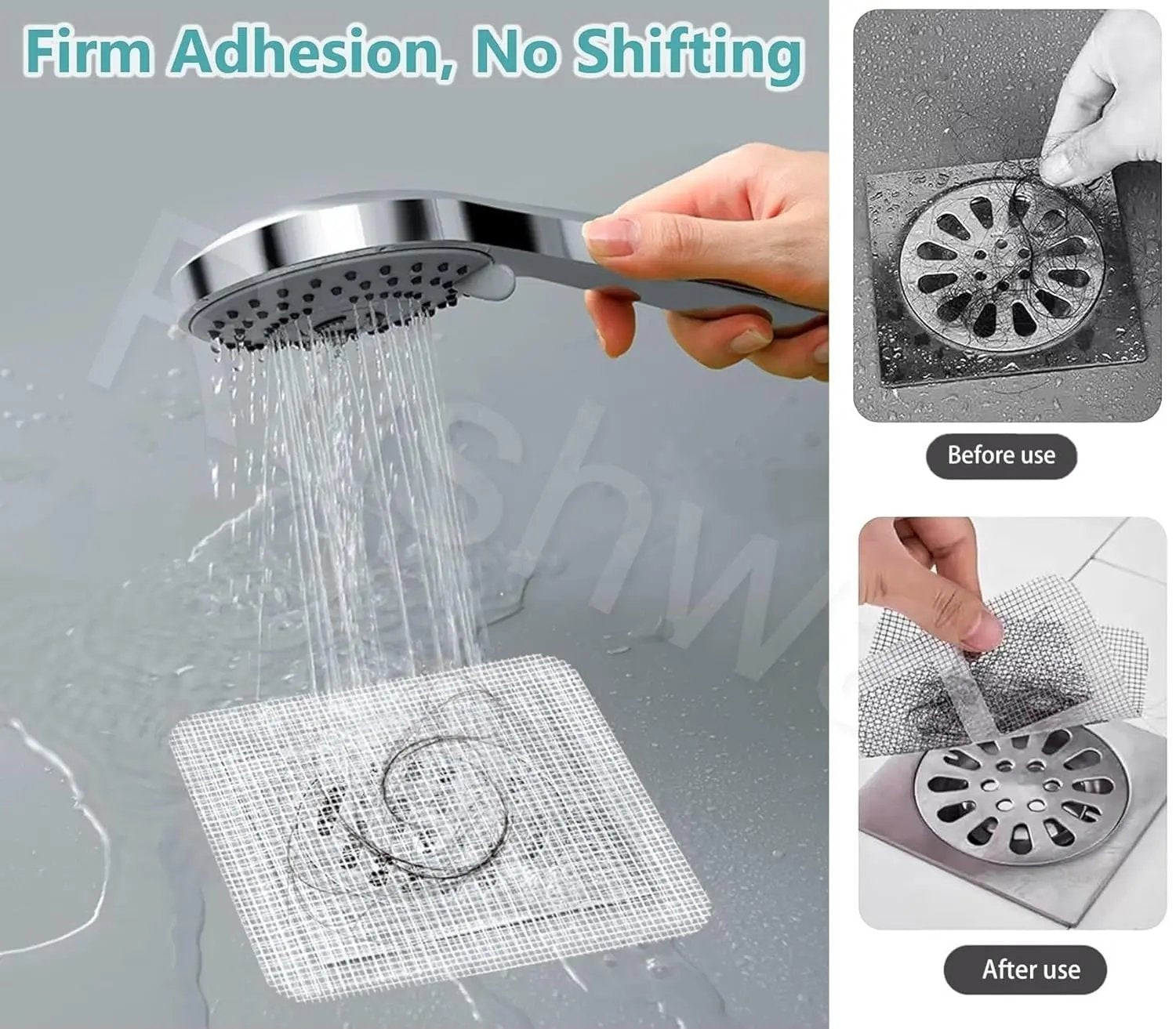 Rushwak Large Upgraded Drain Cover Hair Catcher (Pack of 20) Disposable Waterproof Drain Guard Mesh Stickers Drainage Jali Shower Drain Cover for Bathroom Floor Sink Bathtub (13cm x 13cm) Vadyah